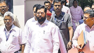Mumbai, India - March 20, 2023: CM Eknath Shinde during the Maharashtra Budget Session, at Vidhan Bhavan, Nariman Point, in Mumbai, India, on Monday, March 20, 2023. (Photo by Anshuman Poyrekar/ Hindustan Times) (Anshuman Poyrekar/HT PHOTO) Mumbai, India - March 20, 2023: CM Eknath Shinde during the Maharashtra Budget Session, at Vidhan Bhavan, Nariman Point, in Mumbai, India, on Monday, March 20, 2023. (Photo by Anshuman Poyrekar/ Hindustan Times) (Anshuman Poyrekar/HT PHOTO)