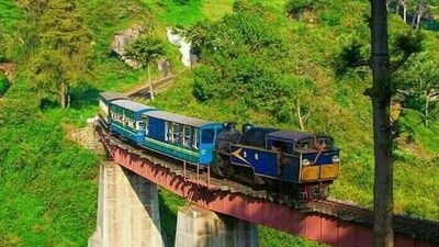 Nilgiri Mountain Railway: This UNESCO World Heritage site connects the town of Mettupalayam in Tamil Nadu to the hill station of Ooty in the Nilgiri Hills. The train passes through 16 tunnels, 250 bridges, and several breathtaking landscapes, including tea plantations and waterfalls. (Pinterest) Nilgiri Mountain Railway: This UNESCO World Heritage site connects the town of Mettupalayam in Tamil Nadu to the hill station of Ooty in the Nilgiri Hills. The train passes through 16 tunnels, 250 bridges, and several breathtaking landscapes, including tea plantations and waterfalls. (Pinterest)