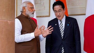 "Today Japanese Prime Minister Fumio Kishida invited me to the G7 Leaders' Summit which will be held in Hiroshima in May. I thank him for this," PM Modi said in a joint press statement after the meeting.&nbsp; (PTI)