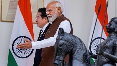 In his statement after the talks, PM Modi said this meeting aims to give a voice to the global South and strengthen the India-Japan relationship.&nbsp; (PTI)