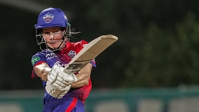 Delhi Capitals Meg Lanning plays a shot during the 2023 Women's Premier League (WPL) Twenty20 cricket match between Mumbai Indians and Delhi Capitals at DY Patil Stadium, in Navi Mumbai. (PTI) Delhi Capitals Meg Lanning plays a shot during the 2023 Women's Premier League (WPL) Twenty20 cricket match between Mumbai Indians and Delhi Capitals at DY Patil Stadium, in Navi Mumbai. (PTI)
