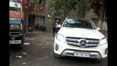 Police have recovered Amritpal’s Mercedes car (HR-72E-1818). (HT Photo)