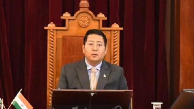 Sharingain Longkumer said he will discharge his “functions with diligence, dignity, and honour and perform with the highest degree of efficiency, integrity and impartiality (Twitter/dipr_nagaland)