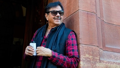 TMC MP Shatrughan Sinha at Parliament complex. (PTI)
