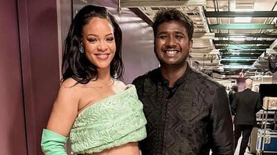 Singer Rahul Sipligunj met singer Rihanna at Oscars. Singer Rahul Sipligunj met singer Rihanna at Oscars.
