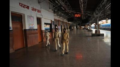The obscene clip was accidentally played for three minutes on multiple advertisement screens at platform number 10 at Patna junction. (HT Photo)