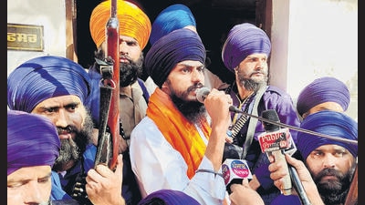 Waris Punjab De chief Amritpal Singh’s reputation has taken a big hit. The Sikh clergy have questioned his decision to take the Guru Granth Sahib to Ajnala police station and use it as a shield (ANI) Waris Punjab De chief Amritpal Singh’s reputation has taken a big hit. The Sikh clergy have questioned his decision to take the Guru Granth Sahib to Ajnala police station and use it as a shield (ANI)