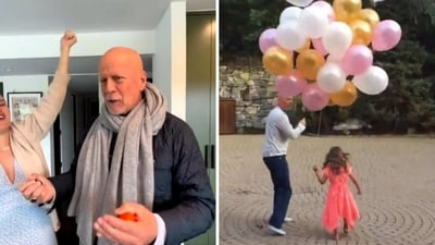 Actor Bruce Willis, who was recently diagnosed with frontotemporal dementia, celebrated his 68th birthday with his family. Actor Bruce Willis, who was recently diagnosed with frontotemporal dementia, celebrated his 68th birthday with his family.
