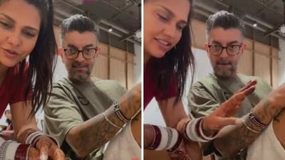 Dalljiet Kaur and Nikhil Patel on the Instagram Live on Monday. Dalljiet Kaur and Nikhil Patel on the Instagram Live on Monday.