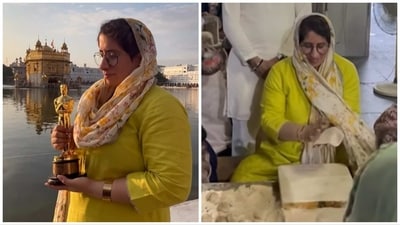 Guneet Monga at the Golden Temple during the weekend. Guneet Monga at the Golden Temple during the weekend.
