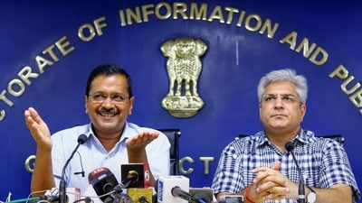 Delhi Chief Minister Arvind Kejriwal and State Finance Minister Kailash Gahlot. (PTI/ Representative Image)