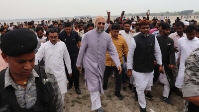 AIMIM chief Asaduddin Owaisi during his visit to Bihar's Seemanchal region. (@asadowaisi) AIMIM chief Asaduddin Owaisi during his visit to Bihar's Seemanchal region. (@asadowaisi)