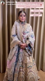 Swara Bhasker gave a better look at her lehenga on her Instagram Stories. Swara Bhasker gave a better look at her lehenga on her Instagram Stories.