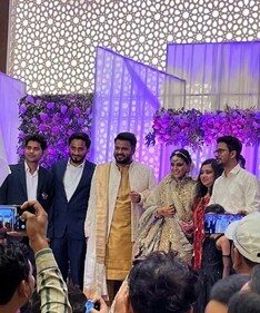 Swara Bhasker and Fahad Ahmad during the reception. Swara Bhasker and Fahad Ahmad during the reception.