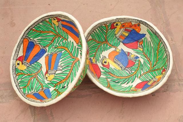 Madhubani wall hanging plates at stall 51. Price: ₹375 Madhubani wall hanging plates at stall 51. Price: ₹375