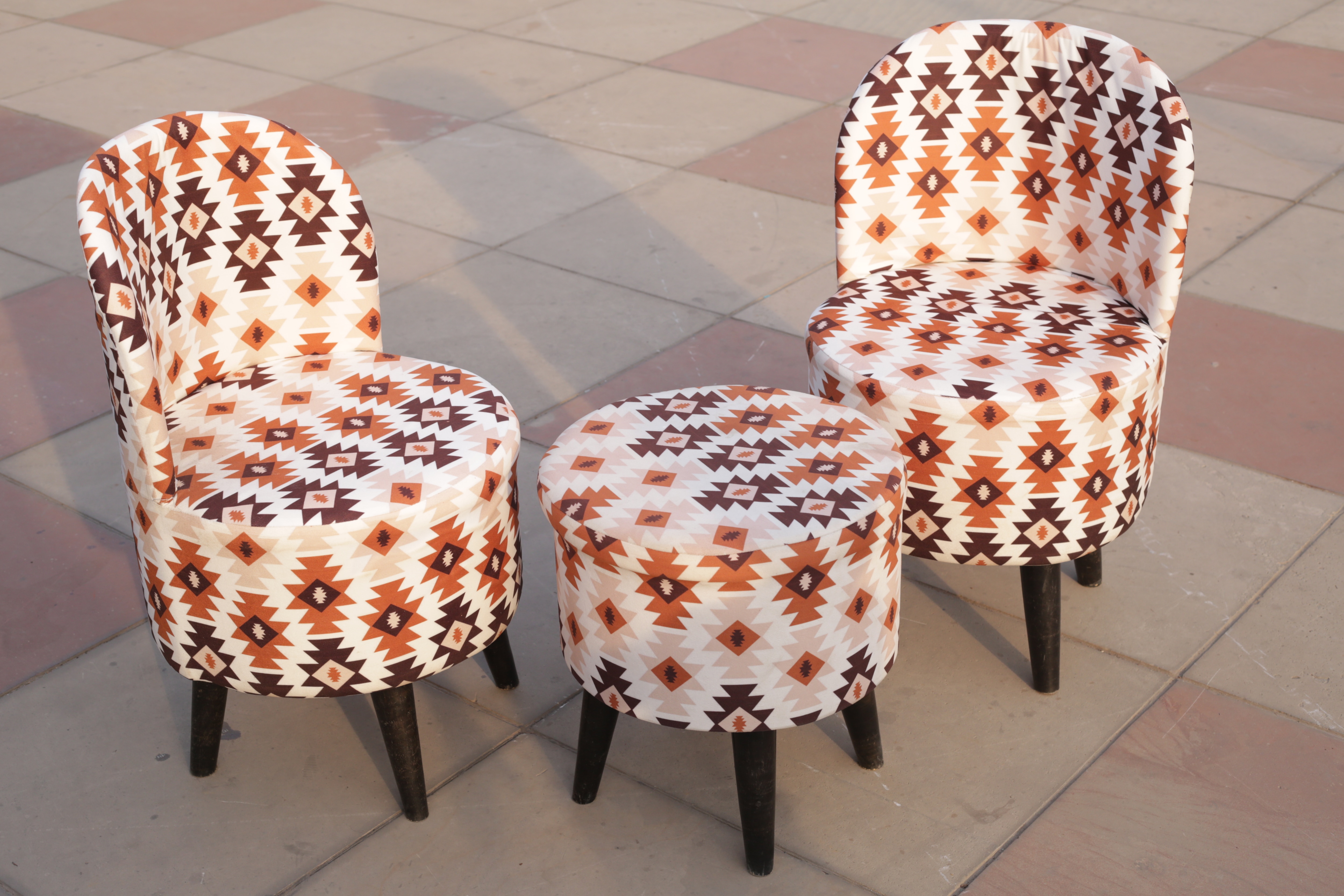 Wooden chair sets with stools to make your living room reflect your personality. Price:  ₹5,000