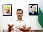 Delhi Chief Minister and AAP national convener Arvind Kejriwal digitally addresses media, on Tuesday, March 21, 2023. (PTI Photo)