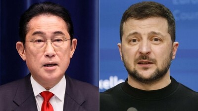 Japanese PM Fumio Kishida, who arrived in Ukraine for a meeting with Volodymyr Zelenskyy, is expected to offer continuing support for Ukraine. This comes as two Russian strategic bomber planes flew over the Sea of Japan for more than seven hours, Japan has contributed more than $7 billion to Ukraine, and accepted more than 2,000 displaced Ukrainians. (Yoshikazu Tsuno and Ludovic MARIN / various sources / AFP) Japanese PM Fumio Kishida, who arrived in Ukraine for a meeting with Volodymyr Zelenskyy, is expected to offer continuing support for Ukraine. This comes as two Russian strategic bomber planes flew over the Sea of Japan for more than seven hours, Japan has contributed more than $7 billion to Ukraine, and accepted more than 2,000 displaced Ukrainians. (Yoshikazu Tsuno and Ludovic MARIN / various sources / AFP)
