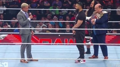 Cody Rhodes(left) confronted Roman Reigns on WWE RAW (Twitter) Cody Rhodes(left) confronted Roman Reigns on WWE RAW (Twitter)