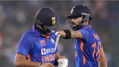 Indian skipper Rohit Sharma with Virat Kohli (AP) Indian skipper Rohit Sharma with Virat Kohli (AP)