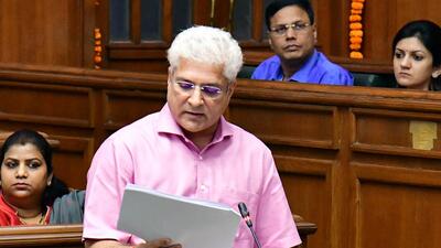 Kailash Gahlot speaking in the assembly. (ANI) Kailash Gahlot speaking in the assembly. (ANI)