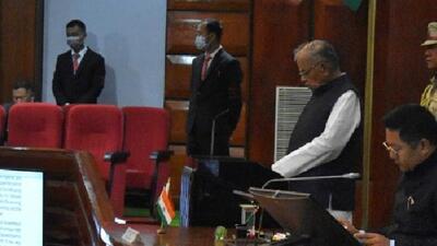 Nagaland governor La Ganesan also referred to the demand for a separate state by the tribal bodies of six districts under the aegis of the Eastern Nagaland Peoples’ Organization (Twitter/dipr_nagaland) Nagaland governor La Ganesan also referred to the demand for a separate state by the tribal bodies of six districts under the aegis of the Eastern Nagaland Peoples’ Organization (Twitter/dipr_nagaland)