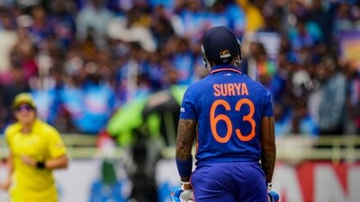 Mitchell Starc celebrates the wicket of Indian batter Suryakumar Yadav (PTI) Mitchell Starc celebrates the wicket of Indian batter Suryakumar Yadav (PTI)