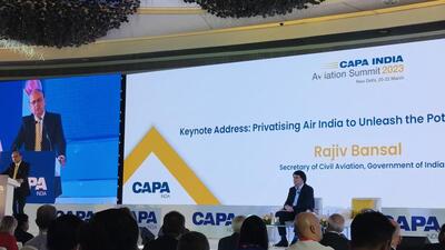Speaking at CAPA India’s summit, Union civil aviation secretary Rajiv Bansal said the government is allowing Foreign Aircrew Temporary Authorization (FATA) pilots for a short period. (Twitter/ld_Neha)