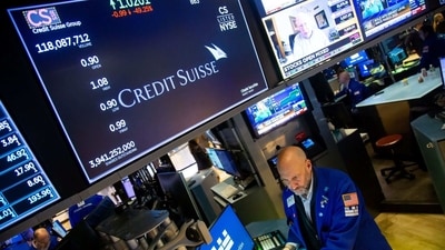 Credit Suisse signage on the floor of the New York Stock Exchange (NYSE) in New York, US. (Bloomberg) Credit Suisse signage on the floor of the New York Stock Exchange (NYSE) in New York, US. (Bloomberg)