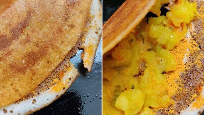 The images show the dosa that the Twitter user received. (Twitter/@ramkid) The images show the dosa that the Twitter user received. (Twitter/@ramkid)