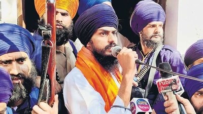 Waris Punjab De chief Amritpal Singh. (ANI) Waris Punjab De chief Amritpal Singh. (ANI)