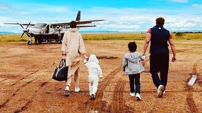 Kareena Kapoor, Saif Ali Khan, Taimur and Jeh wrap up their holiday in Africa. Kareena Kapoor, Saif Ali Khan, Taimur and Jeh wrap up their holiday in Africa.