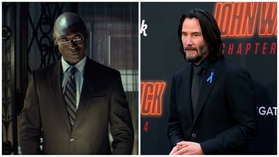 John Wick wore a blue ribbon to honour Lance Reddick. (AP) John Wick wore a blue ribbon to honour Lance Reddick. (AP)