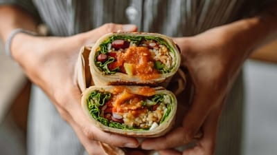 Turkey and avocado wrap: Turkey is a good source of protein and avocado provides healthy fats. Wrap them in a whole-grain tortilla for a balanced post-workout meal. (Pexels) Turkey and avocado wrap: Turkey is a good source of protein and avocado provides healthy fats. Wrap them in a whole-grain tortilla for a balanced post-workout meal. (Pexels)