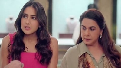 Sara Ali Khan and Amrita Singh in an ad.