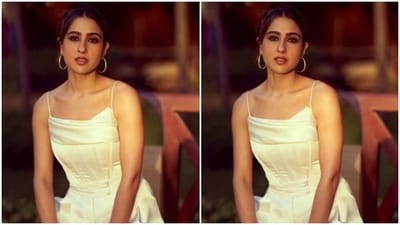 Assisted by makeup artist Vardan Nayak, Sara decked up in nude eyeshadow, black eyeliner, black kohl, mascara-laden eyelashes, drawn eyebrows, contoured cheeks and a shade of red lipstick.&nbsp; (Instagram/@saraalikhan95)