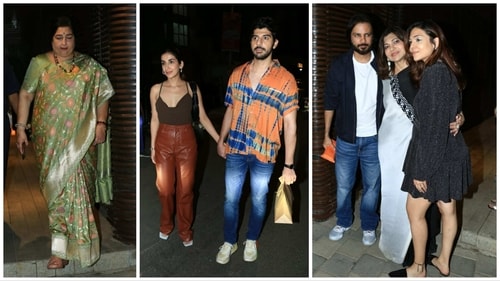 Anuradha Paudwal, Parul Gulati, Pavail Gulati and Alka Yagnik with daughter and son-in-law at the bash. (Varinder Chawla) Anuradha Paudwal, Parul Gulati, Pavail Gulati and Alka Yagnik with daughter and son-in-law at the bash. (Varinder Chawla)