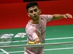 India�s Lakshya Sen hits a return against Indonesia�s Jonatan Christie during their men's singles quarter-final match at the 2023 Indonesia Masters badminton tournament in Jakarta on January 27, 2023. (Photo by Bay ISMOYO / AFP)(AFP)