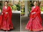 Aditi Rao Hydari is a sight to behold in a gorgeous block-printed anarkali set which she paired with a handcrafted organza silk dupatta.&nbsp;