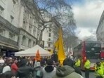 Khalistan supporters protest outside India mission in London (ANI)