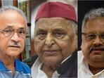 Dr Dilip Mahalanabis(Left), Mulayam Singh Yadav (Centre) and Rakesh Jhunjhunwala (Right).