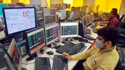 Shareholders react as Sensex and Nifty go down. (ANI File Photo )