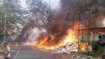Bharuch SP Leena Patil said there were no reports of any casualty in the fire (Twitter/videograb)