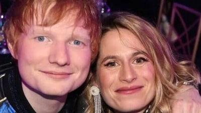 Ed Sheeran with wife Cherry Seaborn. Ed Sheeran with wife Cherry Seaborn.