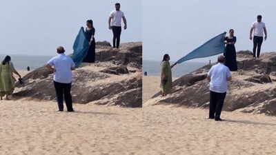 In-laws help couple with photoshoot. (Instagram/@Bhushan Pradhan) In-laws help couple with photoshoot. (Instagram/@Bhushan Pradhan)