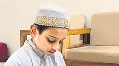 Nine-year-old Taiyeb Gandhi, the youngest student of Mahad al-Zahra, a Quranic Institute, took four years to memorise the Quran. (HT Photo) Nine-year-old Taiyeb Gandhi, the youngest student of Mahad al-Zahra, a Quranic Institute, took four years to memorise the Quran. (HT Photo)