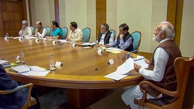 Prime Minister Narendra Modi chairs a high-level meeting to review the covid situation amid rise in cases in the country and to take stock of the public health preparedness, in New Delhi. (PTI) Prime Minister Narendra Modi chairs a high-level meeting to review the covid situation amid rise in cases in the country and to take stock of the public health preparedness, in New Delhi. (PTI)
