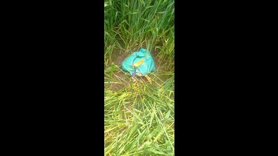 The contraband was smuggled from across the border using a drone. It was lying in a field situated between the zero line and the barbed wire fence. (HT Photo)