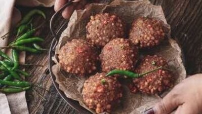 Sabudana Tikki - Sabudana or tapioca pearls are commonly used during Navratri fasts. Sabudana tikki is a crispy and delicious snack that can be easily prepared using boiled potatoes, sabudana, and spices.&nbsp; (Unsplash)