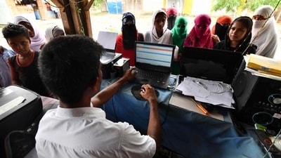 Centre informed that there is no decision to have a National Register of Indian citizens (NRC) at national level. (Photo by Biju BORO / AFP) Centre informed that there is no decision to have a National Register of Indian citizens (NRC) at national level. (Photo by Biju BORO / AFP)